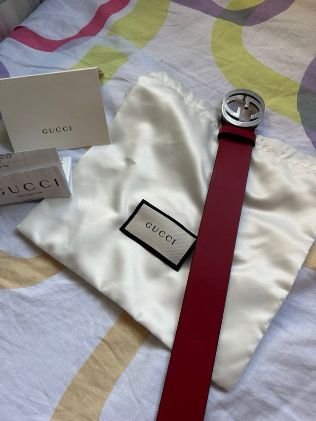 Cinturón cuero rojo Gucci