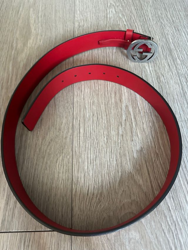 Cinturón cuero rojo Gucci