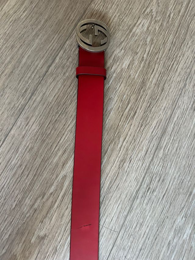 Cinturón cuero rojo Gucci
