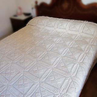 Colcha de Crochet estilo Rústico . Hecha a Mano