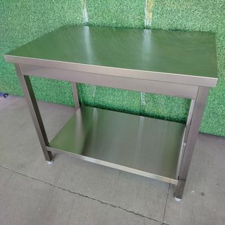 CA🍳 Mesa Central (acero) con 1 Estante