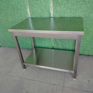 CA🍳 Mesa Central (acero) con 1 Estante