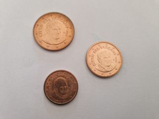 Monedas Vaticano Euro 2013: 1, 2, 5 cént