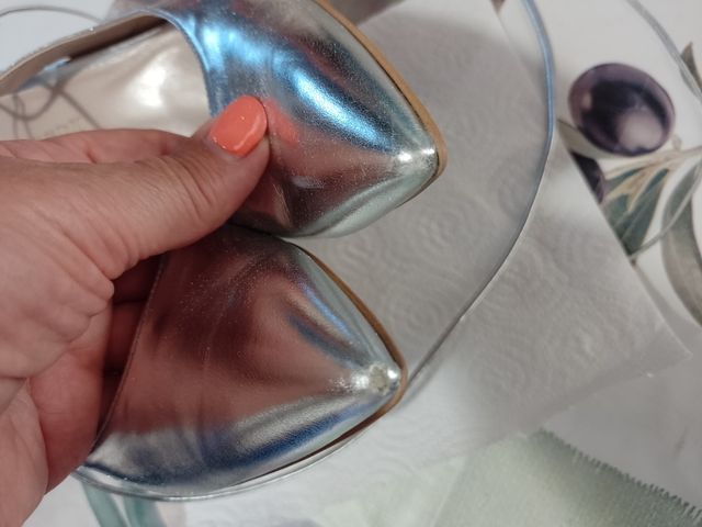 Scarpe argentate tacco alto