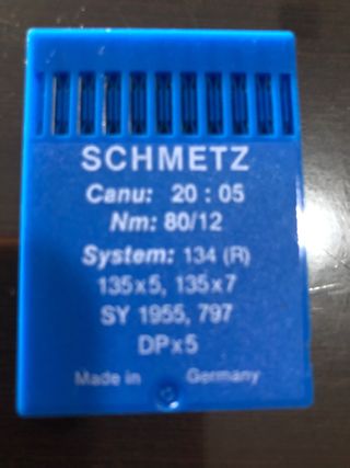 AGUJAS SCHMETZ PARA MAQUINAS DE COSER 220 AGUJAS