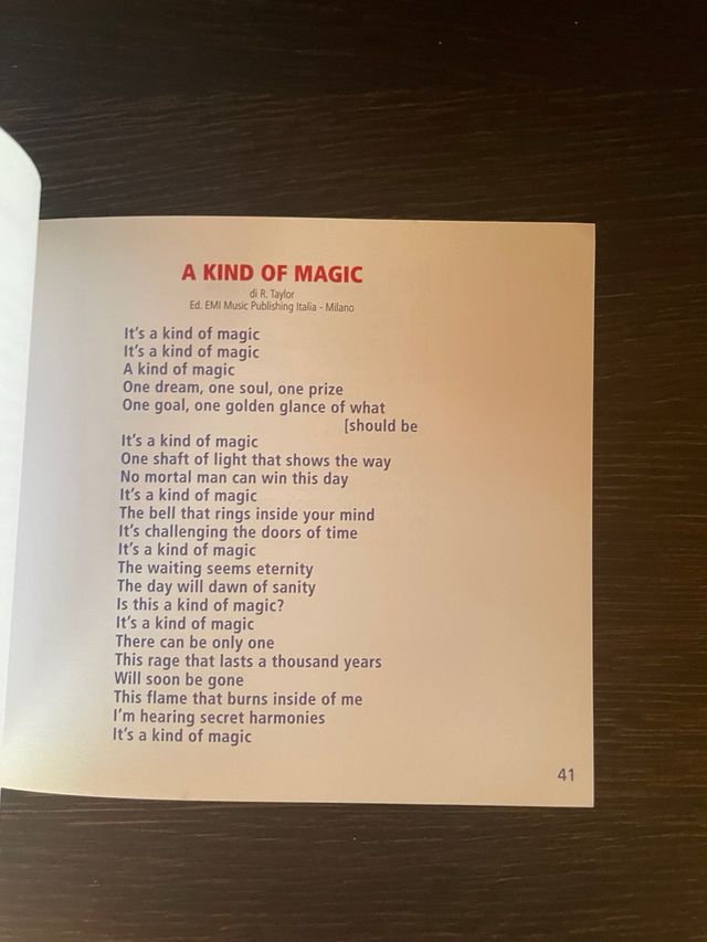 Libretto Song Book Queen