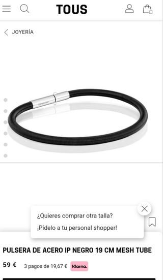 Pulsera tube Tous acero negro UNISEX