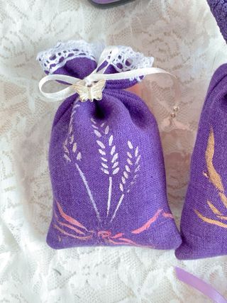 Tris di Sacchetti di lavanda in lino
