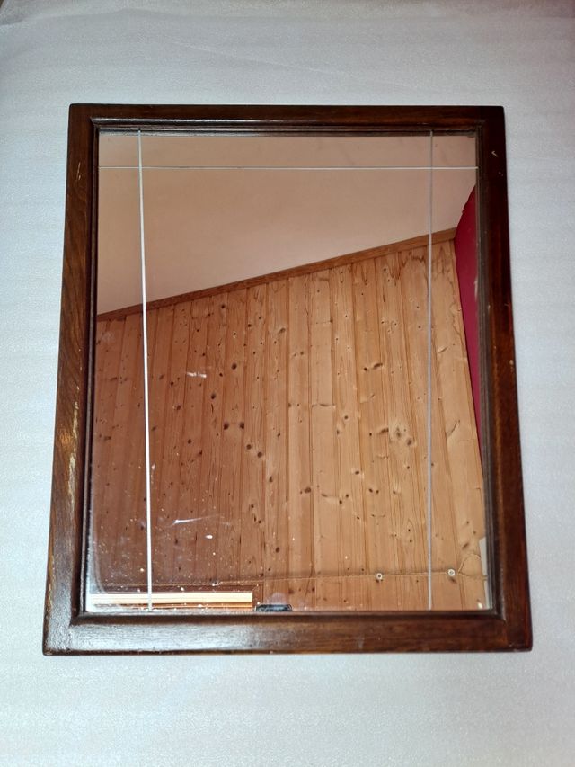 Espejo de madera trapecio