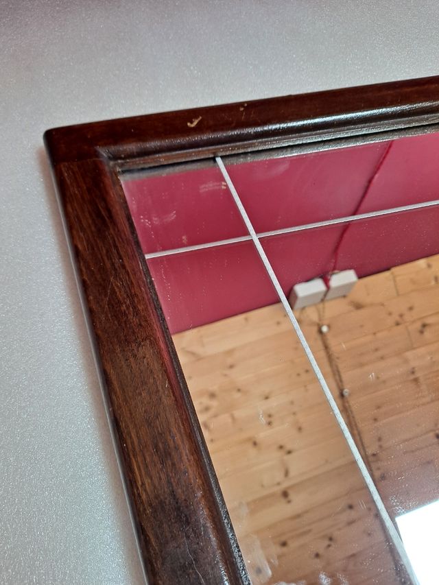 Espejo de madera trapecio