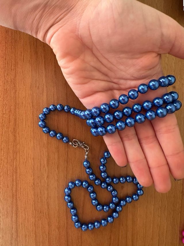 Collana lunga blu