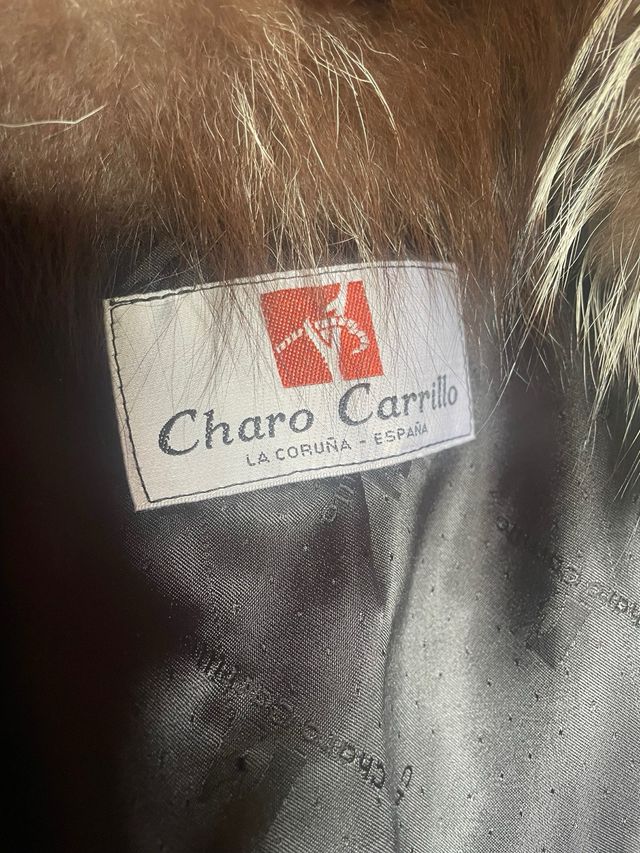 Abrigo de piel zorro plateado