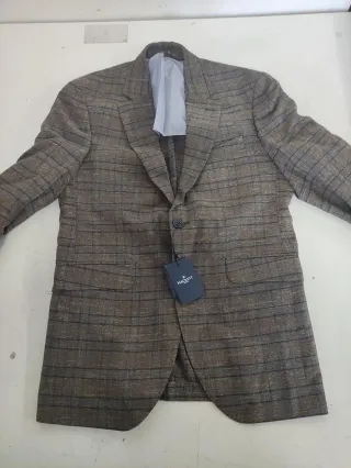 NUEVO Hackett London Taupe Mesh Check CC Chaqueta