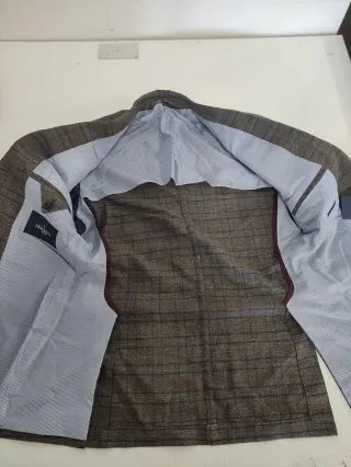 NUEVO Hackett London Taupe Mesh Check CC Chaqueta