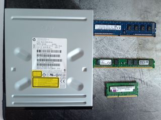 Memorias RAMs y lector de DVD y CD