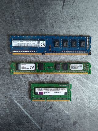 Memorias RAMs y lector de DVD y CD