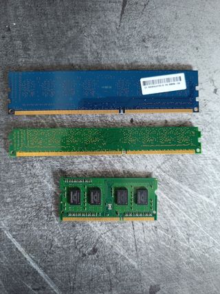 Memorias RAMs y lector de DVD y CD