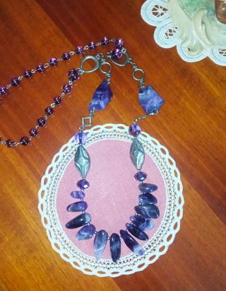 Collana Vero Ametista Chevron