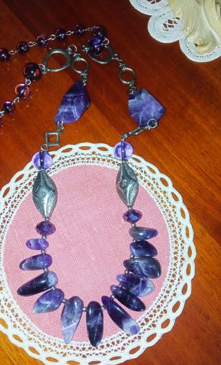 Collana Vero Ametista Chevron