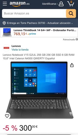 Ordenador portatil Lenovo V15 G2 IJL Nuevo