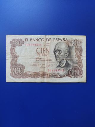 BILLETE 100 pesetas año 1970