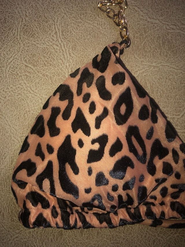 Bikini cadenas estampado leopardo