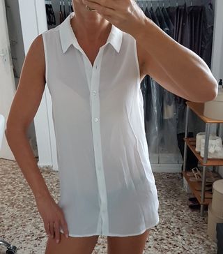 Vest Top formal oficina S 36 H&M blanco