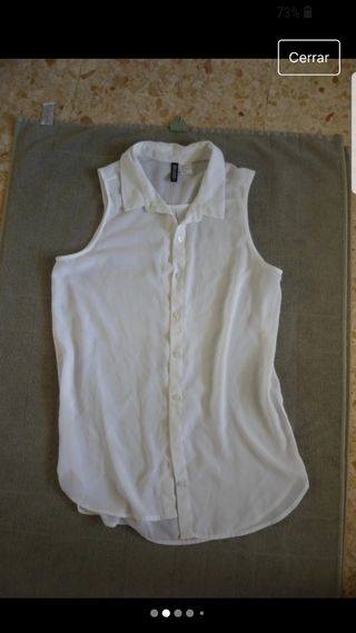 Vest Top formal oficina S 36 H&M blanco