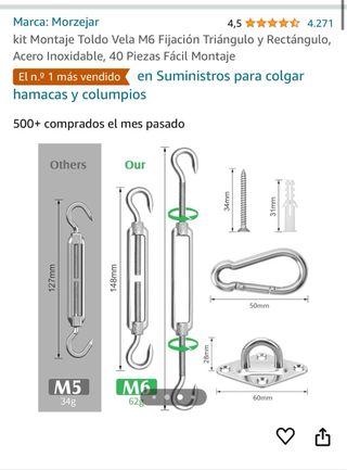 Kit para colgar hamacas y columpios