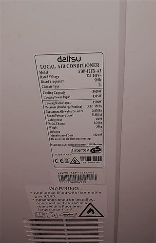 Aire acondicionado portátil DAITSU 3000 frigorías