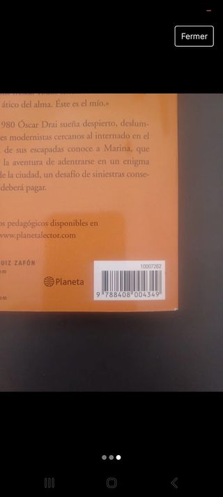 Libro Marina de Carlos Ruiz Zafon