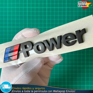 Emblema Insignia Logo BMW Power Negro Mate