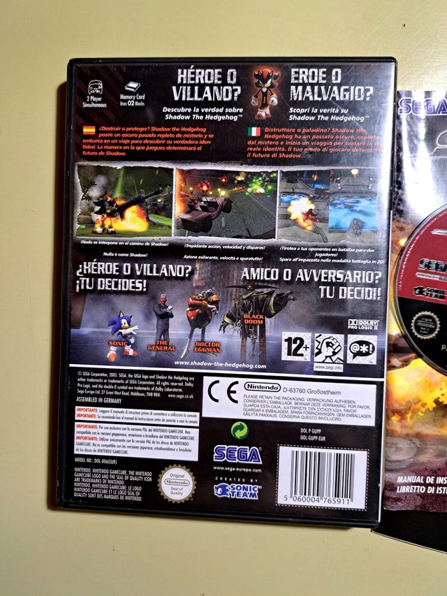 Shadow the Hedgehog PAL Spagna completa il GCN