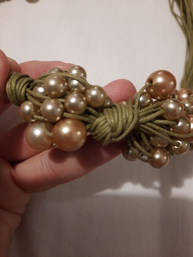 Collana artigianale corda e perle