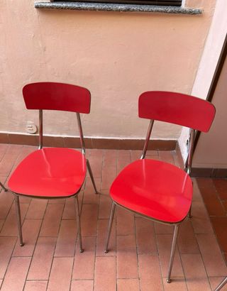 Sedia formica Gialla vintage Design struttura nera