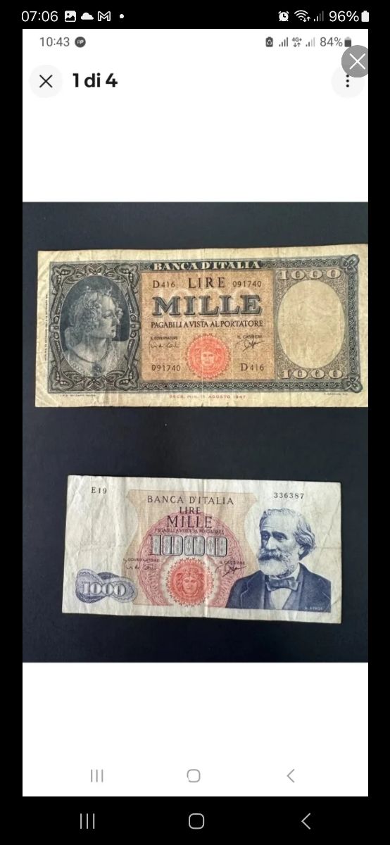 Due banconote da 1000 lire Repubblica