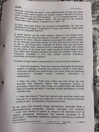 Temario oposiciones inglés secundaria 2024