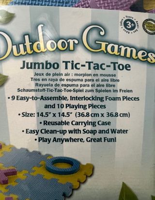 Juego gigante 3 en raya de goma Eva a estrenar