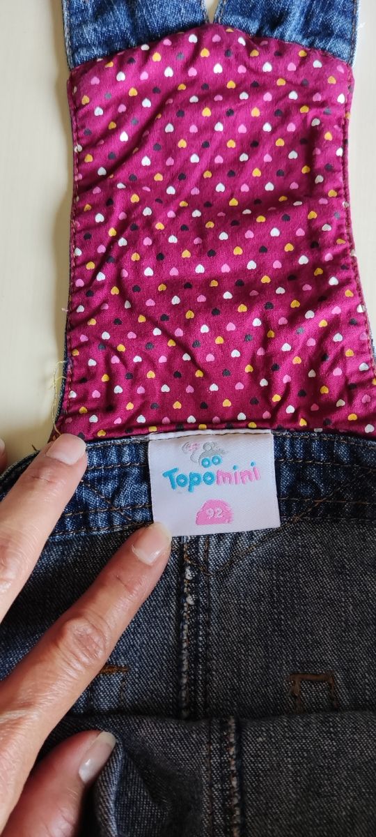 Vestido Peto vaquero falda niña