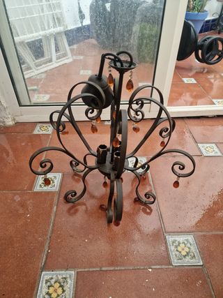 Lámpara forja marrón