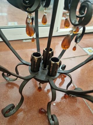 Lámpara forja marrón