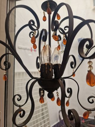 Lámpara forja marrón