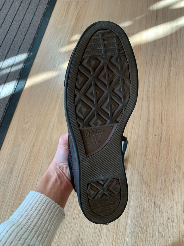 Converse pelle e paillettes con zeppa