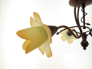 Lampara Forja Flores Doble Flor