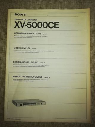 Manual Sony XV-5000CE