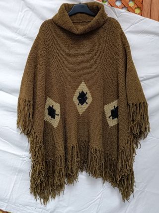 Poncho de lana Verde