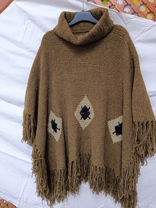 Poncho de lana Verde
