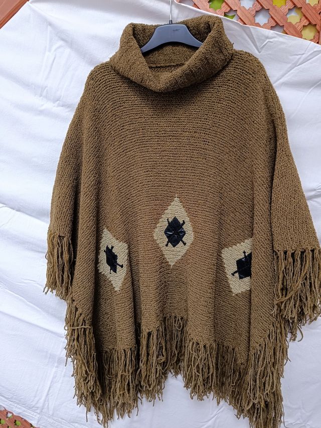 Poncho de lana Verde