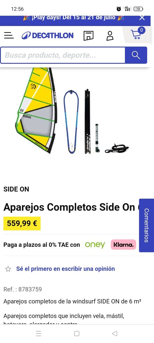 Aparejos completo windurf