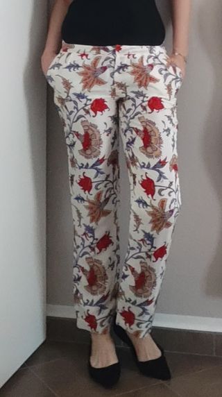 Pantaloni fantasia fiori tg S